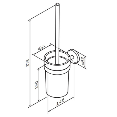 Ершик для унитаза AM.PM X-Joy A85A33344 со стеклянной настенной подставкой, розовое золото