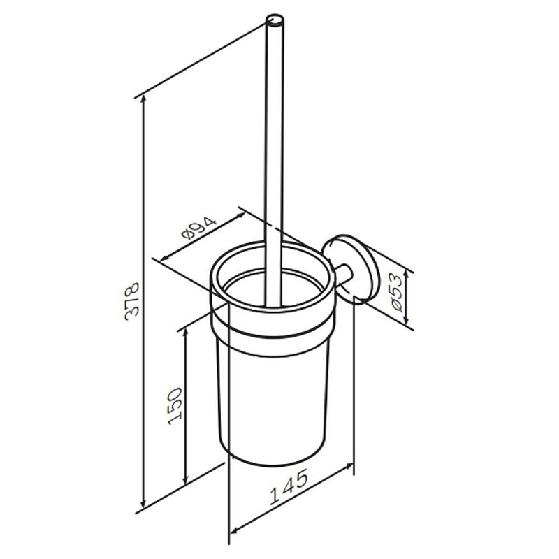 Ершик для унитаза AM.PM X-Joy A85A33344 со стеклянной настенной подставкой, розовое золото