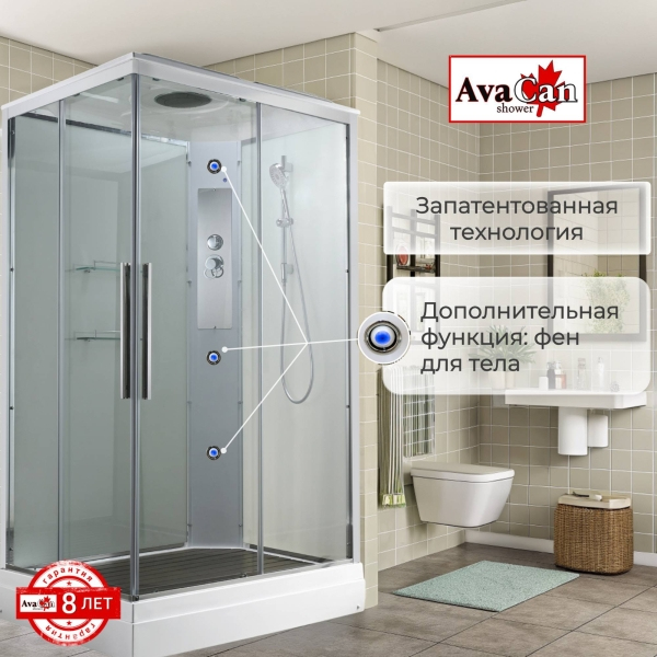 Душевая кабина AvaCan K2010 100x100 см стандартная