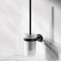 Ершик для унитаза AM.PM X-Joy A85A33322 со стеклянной настенной подставкой, черный
