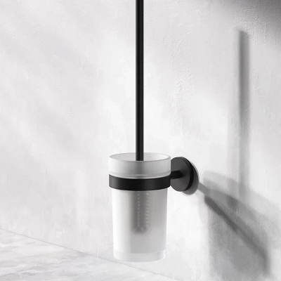 Ершик для унитаза AM.PM X-Joy A85A33322 со стеклянной настенной подставкой, черный