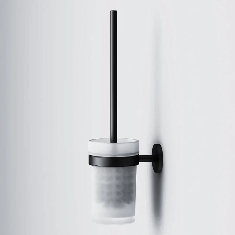 Ершик для унитаза AM.PM X-Joy A85A33322 со стеклянной настенной подставкой, черный
