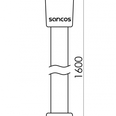 Душевой шланг SANCOS 160 см, с защитой от перекручивания, цвет матовый черный, SC5001MB