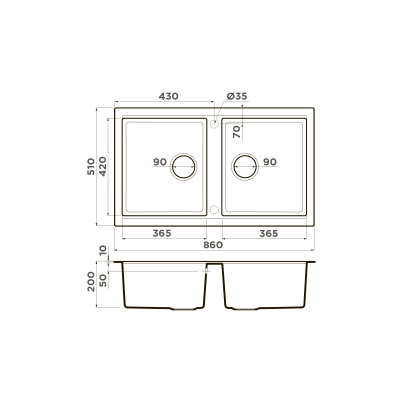 Кухонная мойка Omoikiri Tedori 86-2-SA Tetogranit/бежевый, 4993926