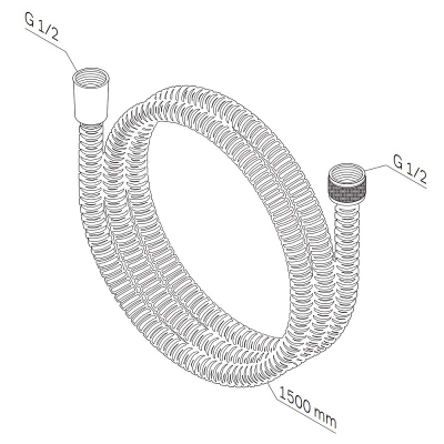 Шланг для душа 1500 AM.PM F0415C00 ребристый, хром
