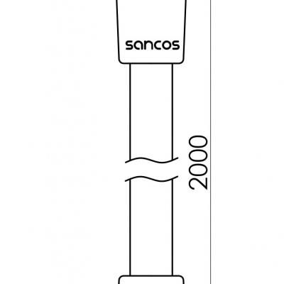 Душевой шланг SANCOS 200 см, с защитой от перекручивания, цвет хром, SC5002CH