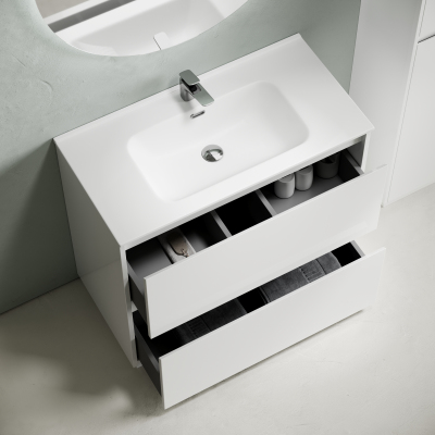 Тумба напольная под раковину SANCOS Libra Floor, белый глянец 890х450х840 мм, LB90FW