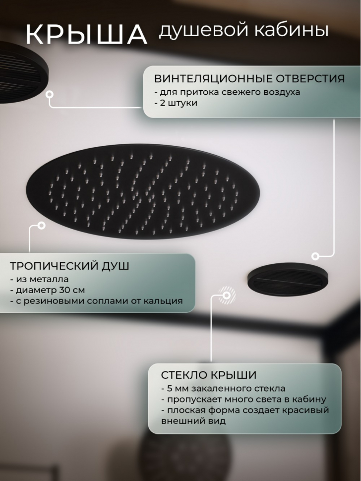 Душевая кабина Frank F412/1L М Black 120x80 матовое стекло, 20066