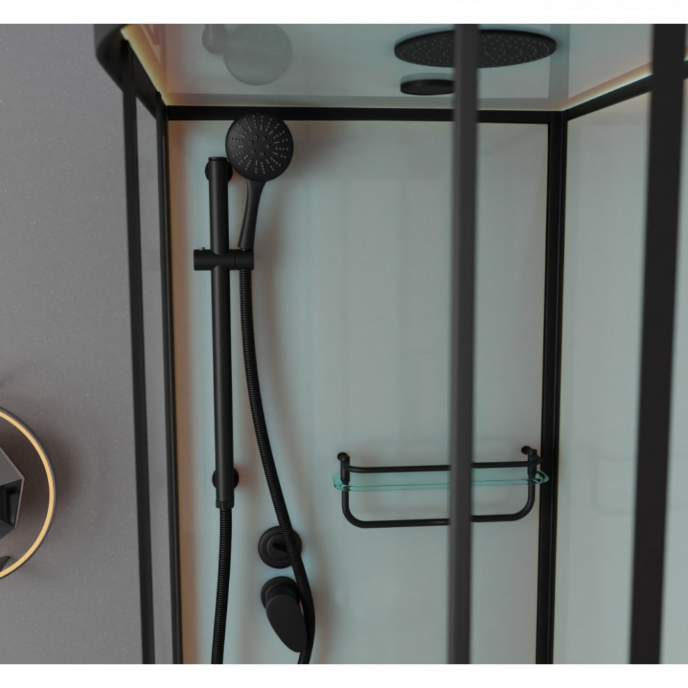 Душевая кабина Frank F412/1L М Black 120x80 матовое стекло, 20066