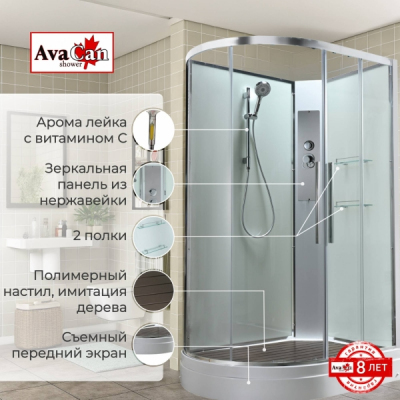 Душевая кабина AvaCan EM2811RNT 110x80 см без крыши прозрачная