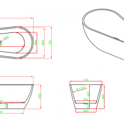 Ванна Frank F6122 170x75 отдельностоящая, 12524