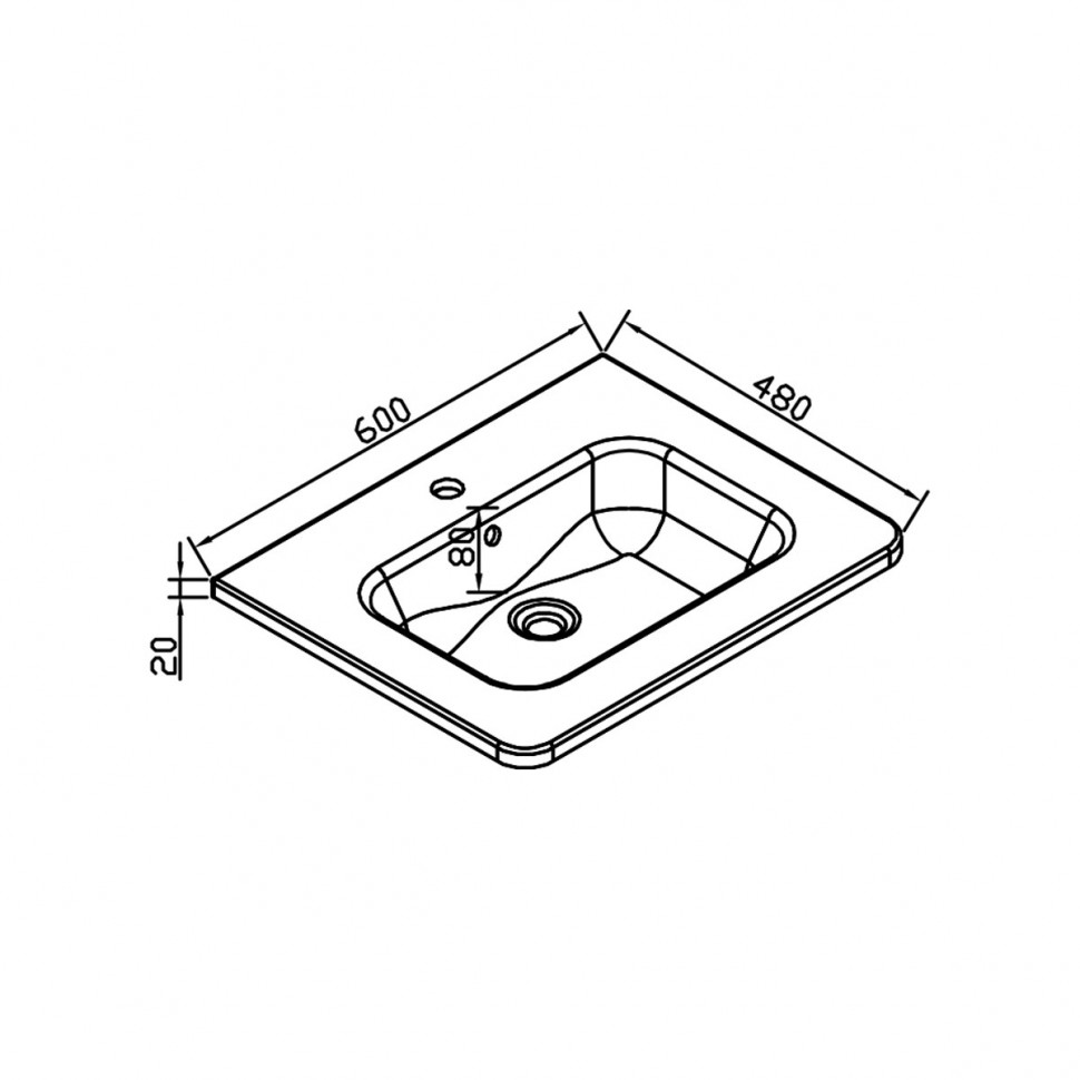 Раковина VCB-1RA600W из камня, цвет белый