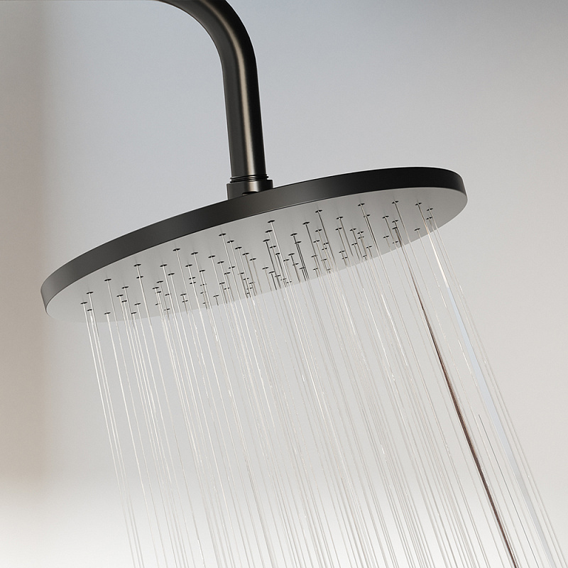 Душевая система Damixa Jupiter 977710300 стойка с тропическим душем, смесителем, черная матовая