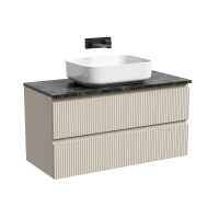 Тумба подвесная SANCOS Snob T, Beige Soft 995х445х500, под столешницу без отверстия под смеситель, цвет Black Sky, SNT100CE