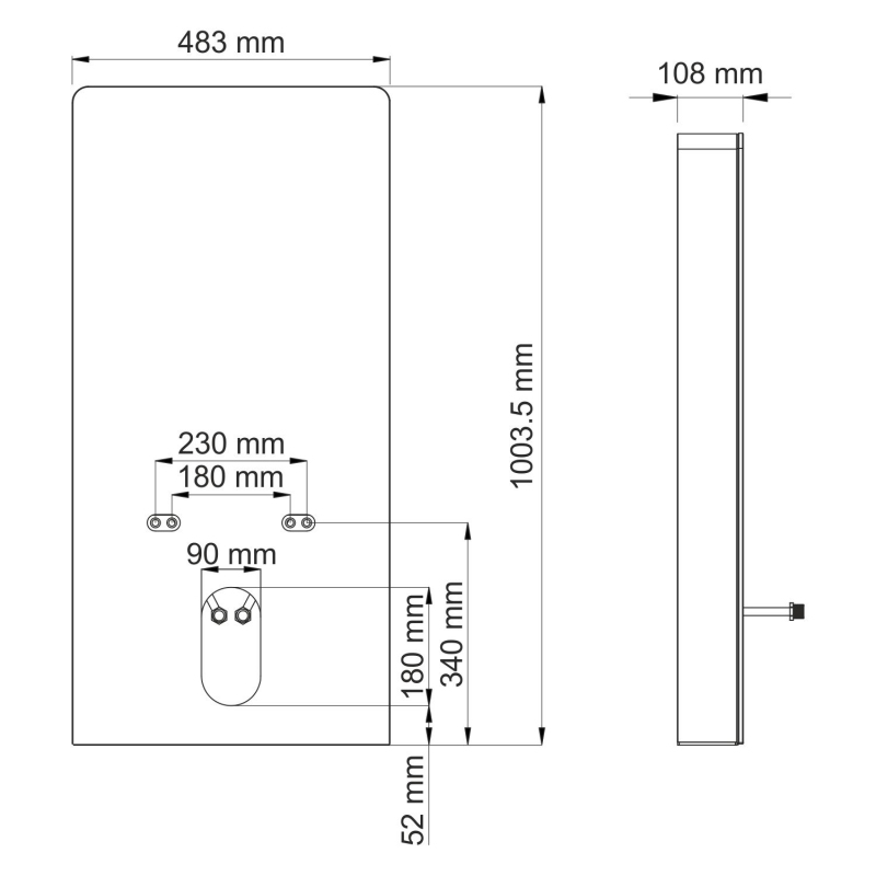 Пристенный модуль системы инсталляции для биде Wasserkraft Naab 86BDT.050.WH