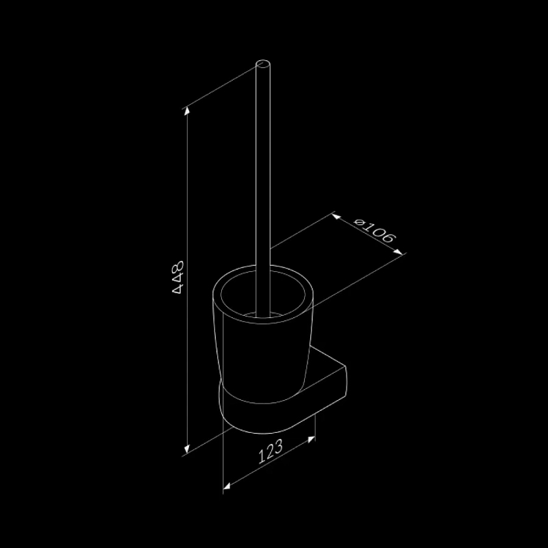 Ершик для унитаза AM.PM Sensation A3033200 со стеклянной напольной подставкой, хром