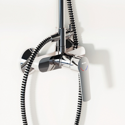 Душевая система Damixa Jupiter 977710000 стойка с тропическим душем, смесителем, хром