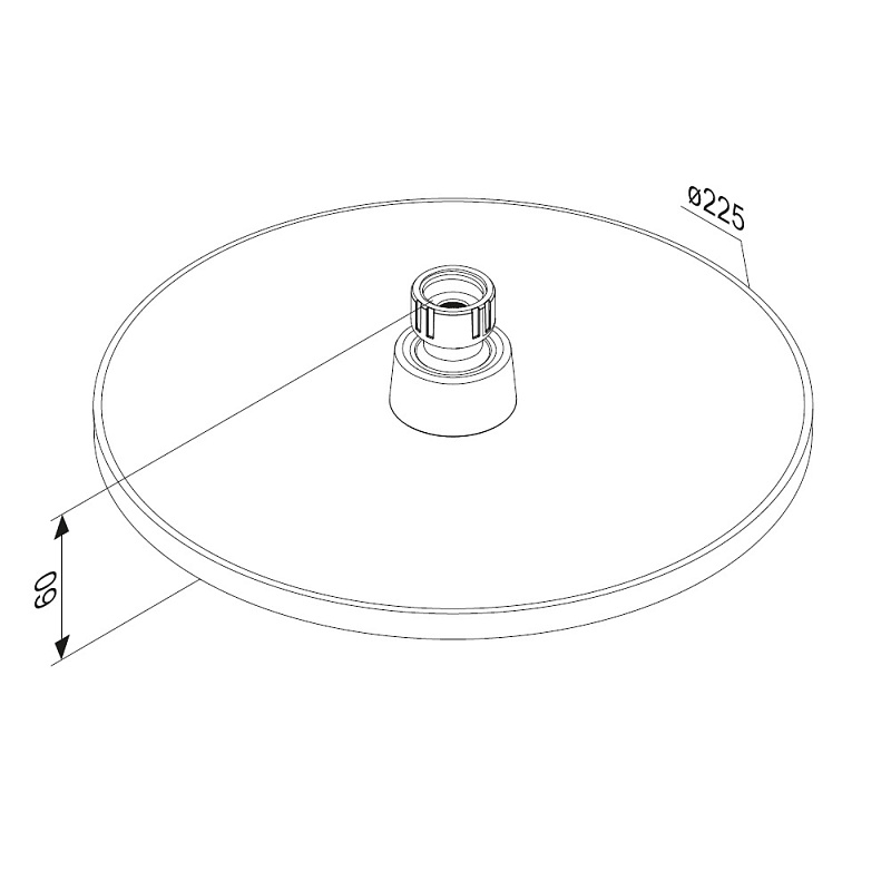 Тропический душ (лейка) Damixa Jupiter 977050300 черный матовый