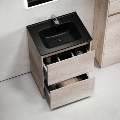 Тумба напольная под раковину SANCOS Libra Floor, дуб галифакс натуральный 590х450х840 мм, LB60FEG