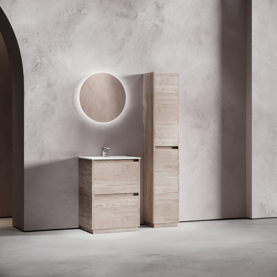 Тумба напольная под раковину SANCOS Libra Floor, дуб галифакс натуральный 590х450х840 мм, LB60FEG