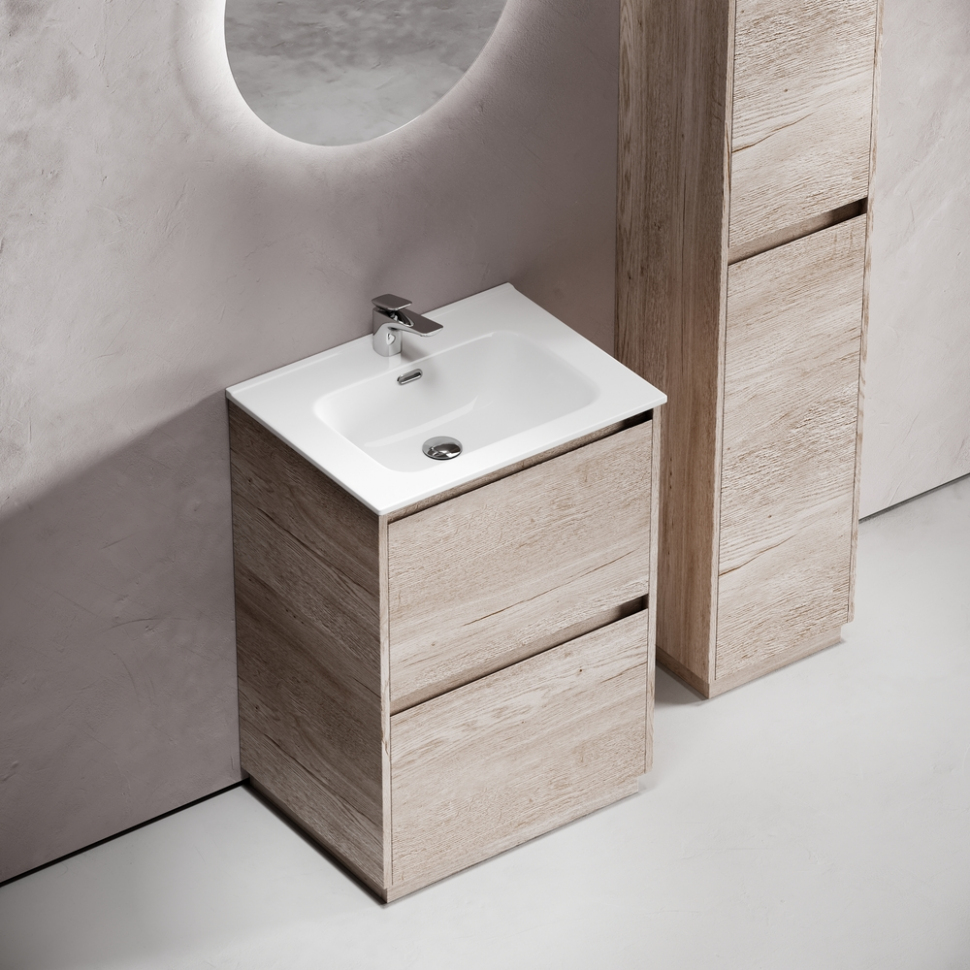 Тумба напольная под раковину SANCOS Libra Floor, дуб галифакс натуральный 590х450х840 мм, LB60FEG