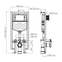 Система инсталляции для унитазов Wasserkraft Vils 56TLT.010.ME
