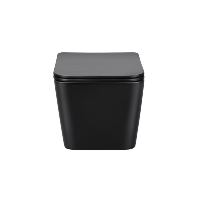 Унитаз подвесной Q-Line VT1-12MB безободковый, ультратонкое сиденье soft close, черный матовый