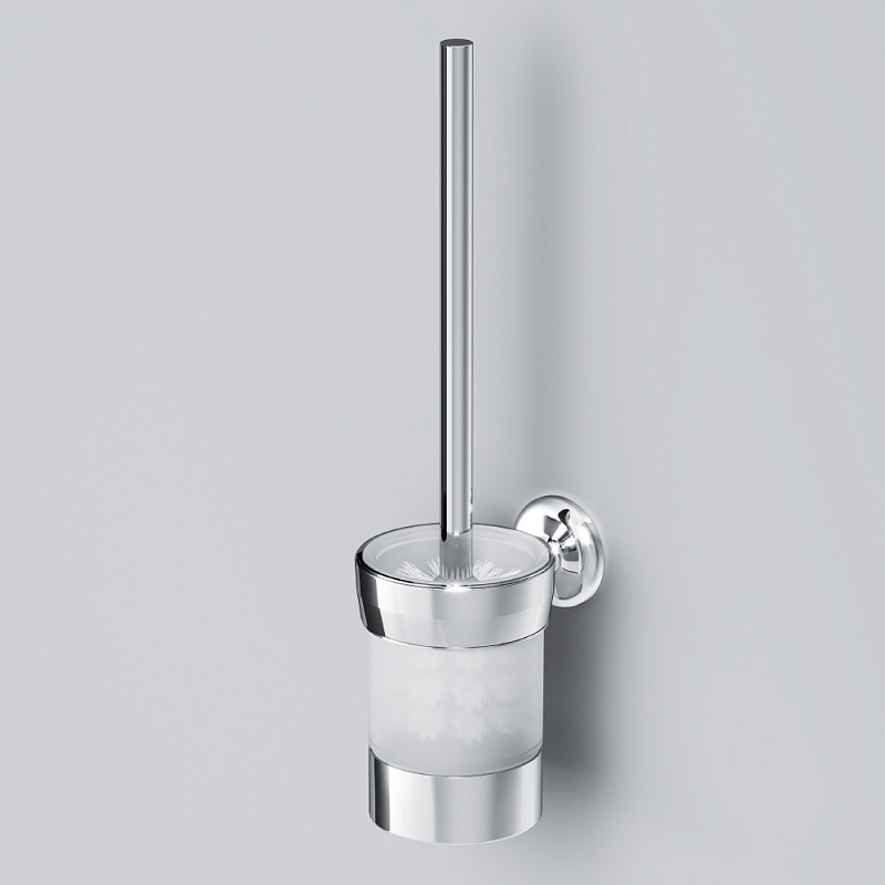 Ершик для унитаза AM.PM Like A8033400 со стеклянной настенной подставкой, хром