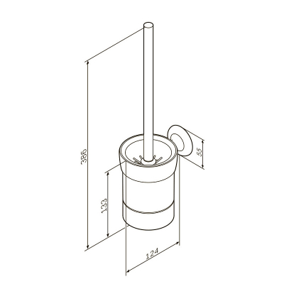 Ершик для унитаза AM.PM Like A8033400 со стеклянной настенной подставкой, хром