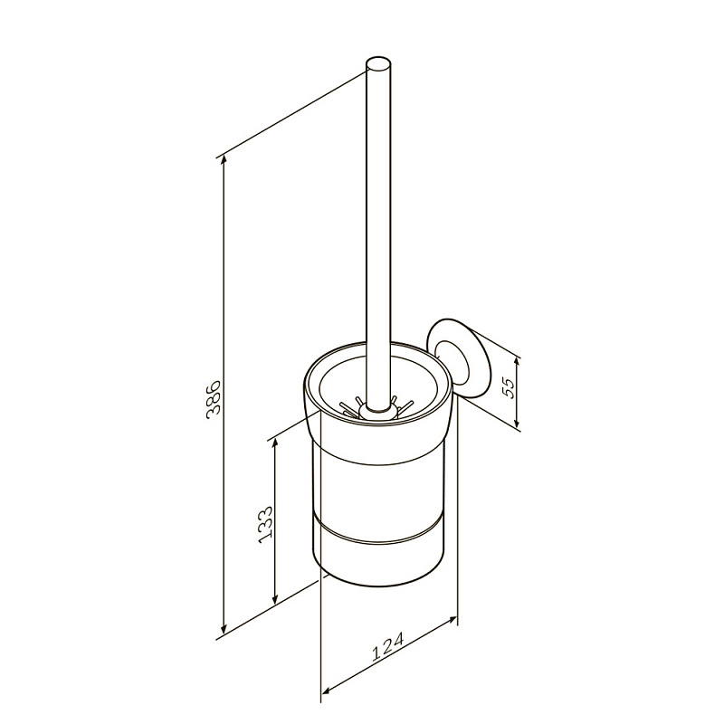 Ершик для унитаза AM.PM Like A8033400 со стеклянной настенной подставкой, хром