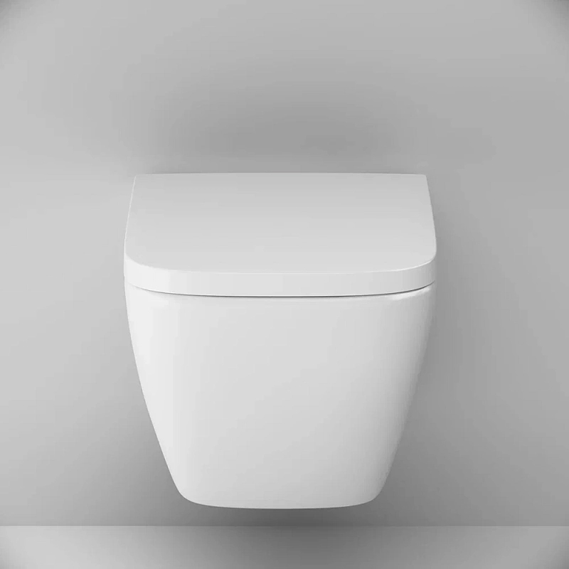 Унитаз подвесной безободковый с инсталляцией AM.PM Gem IS100201.901701 сиденьем микролифт, белой механ. клавишей