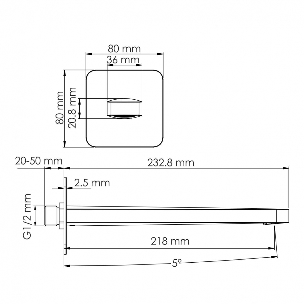 Настенный излив для ванны Wasserkraft A274