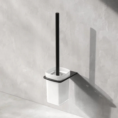 Ершик для унитаза AM.PM Inspire 2.0 A50A33422 со стеклянной настенной подставкой, черный