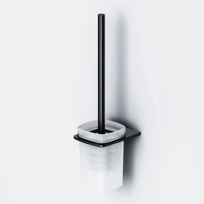 Ершик для унитаза AM.PM Inspire 2.0 A50A33422 со стеклянной настенной подставкой, черный