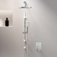 Встраиваемая душевая система Damixa Gala 953530000 хром: тропический верхний душ, ручной душ