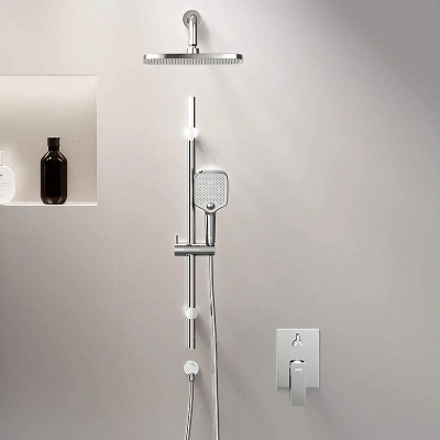 Встраиваемая душевая система Damixa Gala 953530000 хром: тропический верхний душ, ручной душ