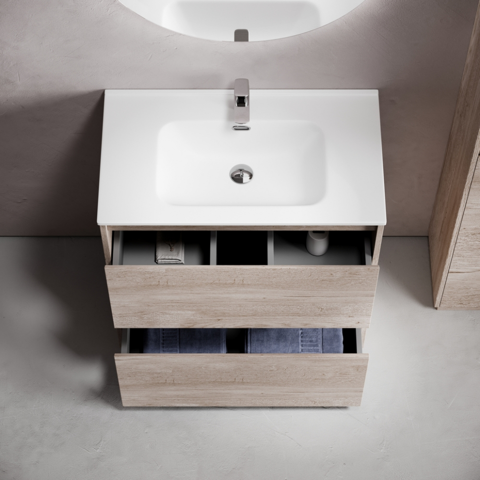 Тумба напольная под раковину SANCOS Libra Floor, дуб галифакс натуральный 790х450х840 мм, LB80FEG