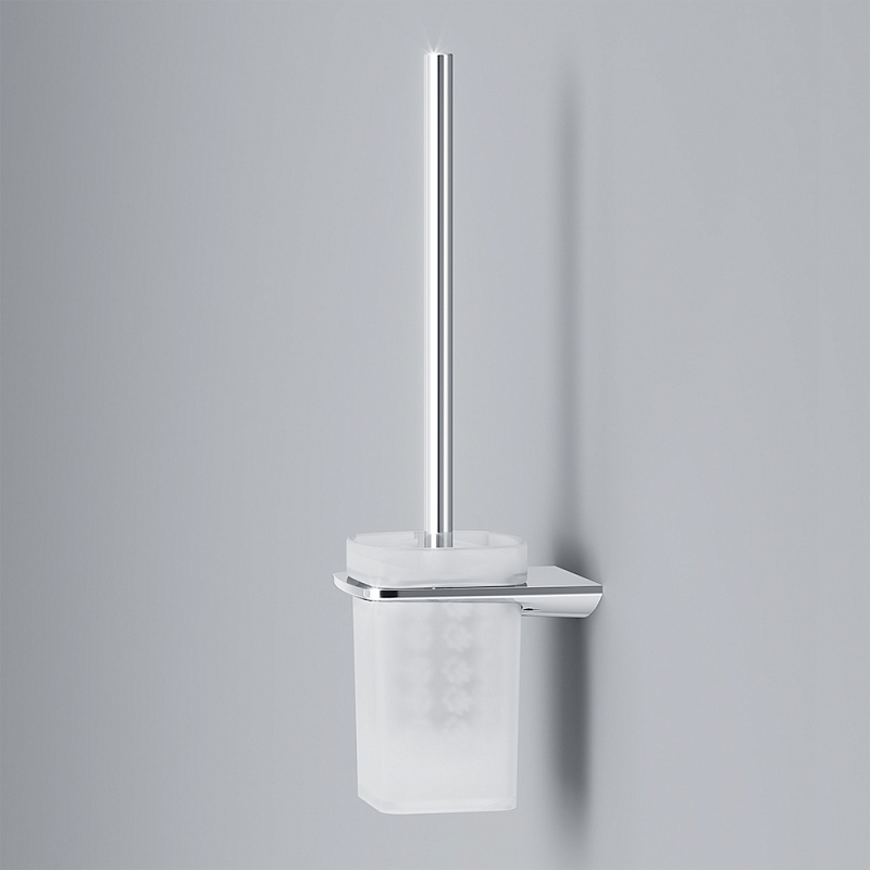 Ершик для унитаза AM.PM Inspire 2.0 A50A33400 со стеклянной настенной подставкой, хром