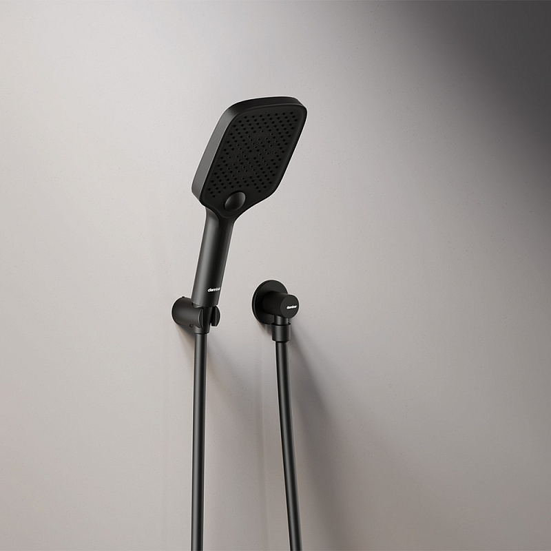Встраиваемая душевая система Damixa Gala 953520300 черная: тропический верхний душ, ручной душ