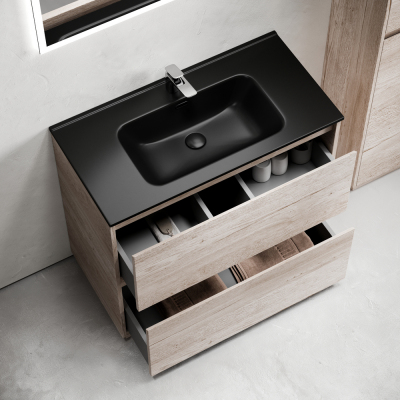 Тумба напольная под раковину SANCOS Libra Floor, дуб галифакс натуральный 890х450х840 мм, LB90FEG