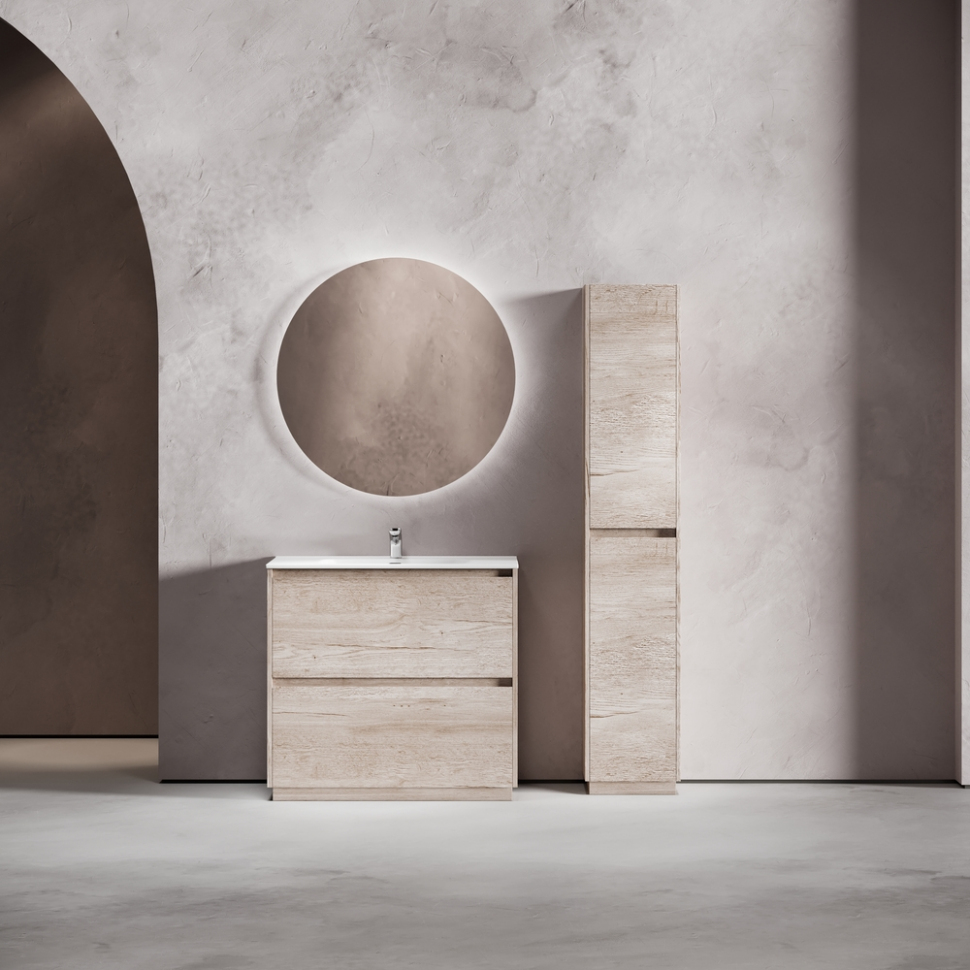 Тумба напольная под раковину SANCOS Libra Floor, дуб галифакс натуральный 890х450х840 мм, LB90FEG