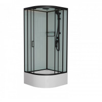 Душевая кабина Frank F400/2 М Black 100x100 матовое стекло, 20072