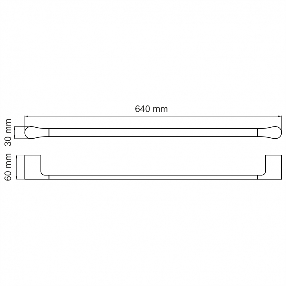 Держатель полотенец одинарный Wasserkraft Elbe K-7230