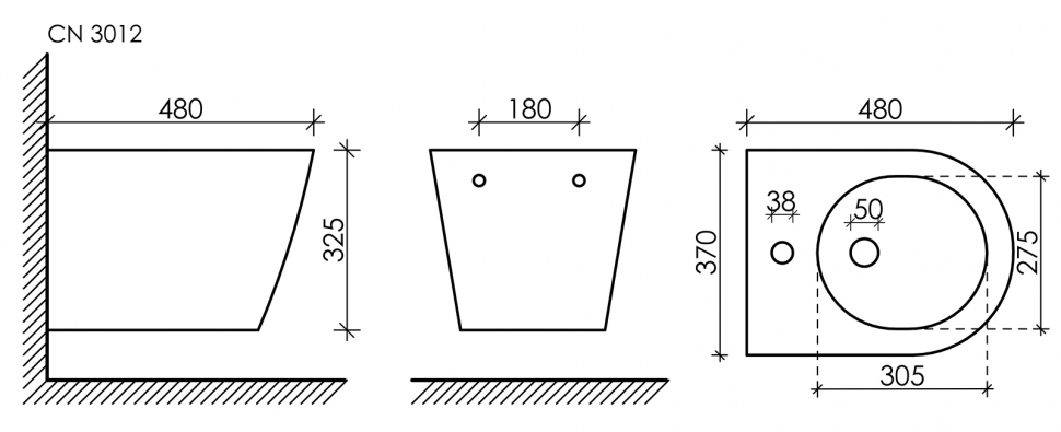 Подвесное биде CERAMICANOVA Forma CN3012
