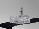 Умывальник CERAMICANOVA Cristal чаша накладная круглая (прозрачная) CN6062