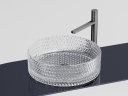 Умывальник CERAMICANOVA Cristal чаша накладная круглая (прозрачная) CN6062