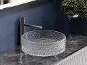 Умывальник CERAMICANOVA Cristal чаша накладная круглая (прозрачная) CN6062