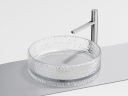 Умывальник CERAMICANOVA Cristal чаша накладная круглая (прозрачная) CN6062