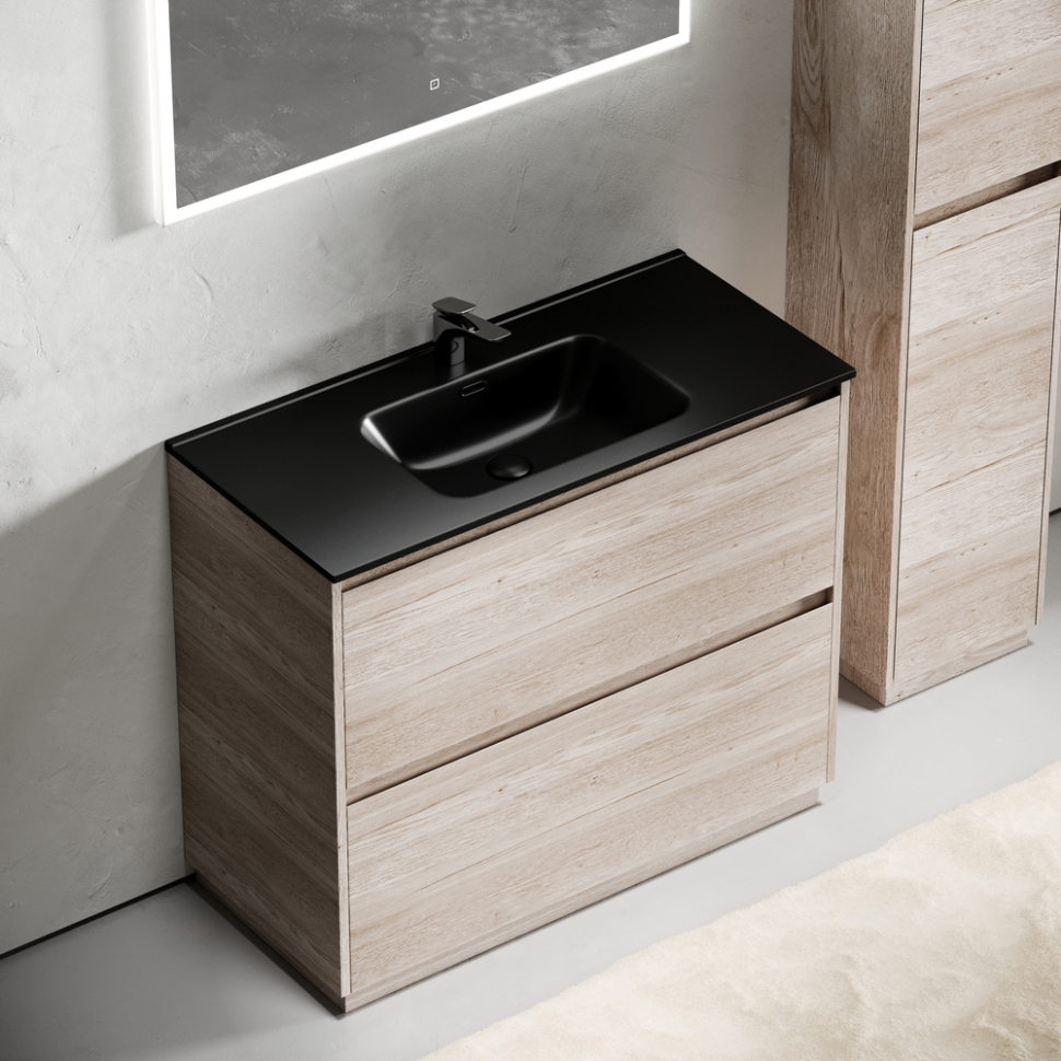 Тумба напольная под раковину SANCOS Libra Floor, дуб галифакс натуральный 990х450х840 мм, LB100FEG