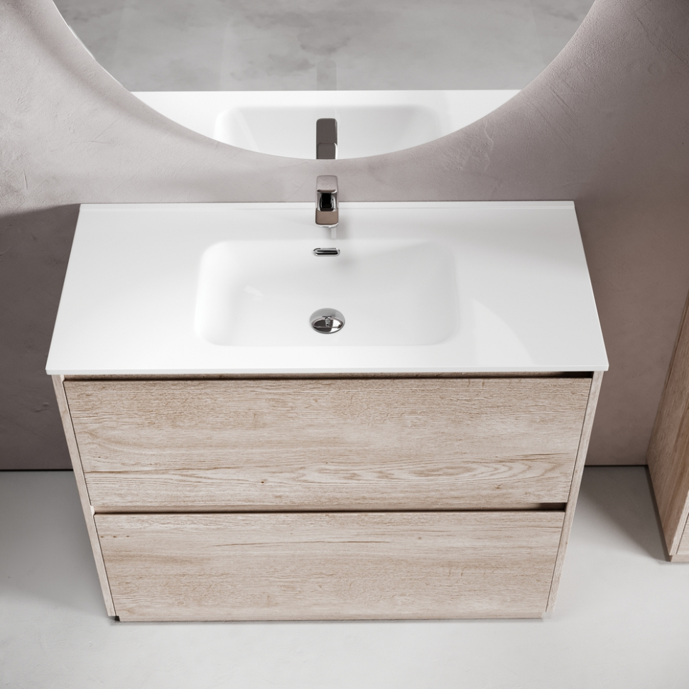 Тумба напольная под раковину SANCOS Libra Floor, дуб галифакс натуральный 990х450х840 мм, LB100FEG